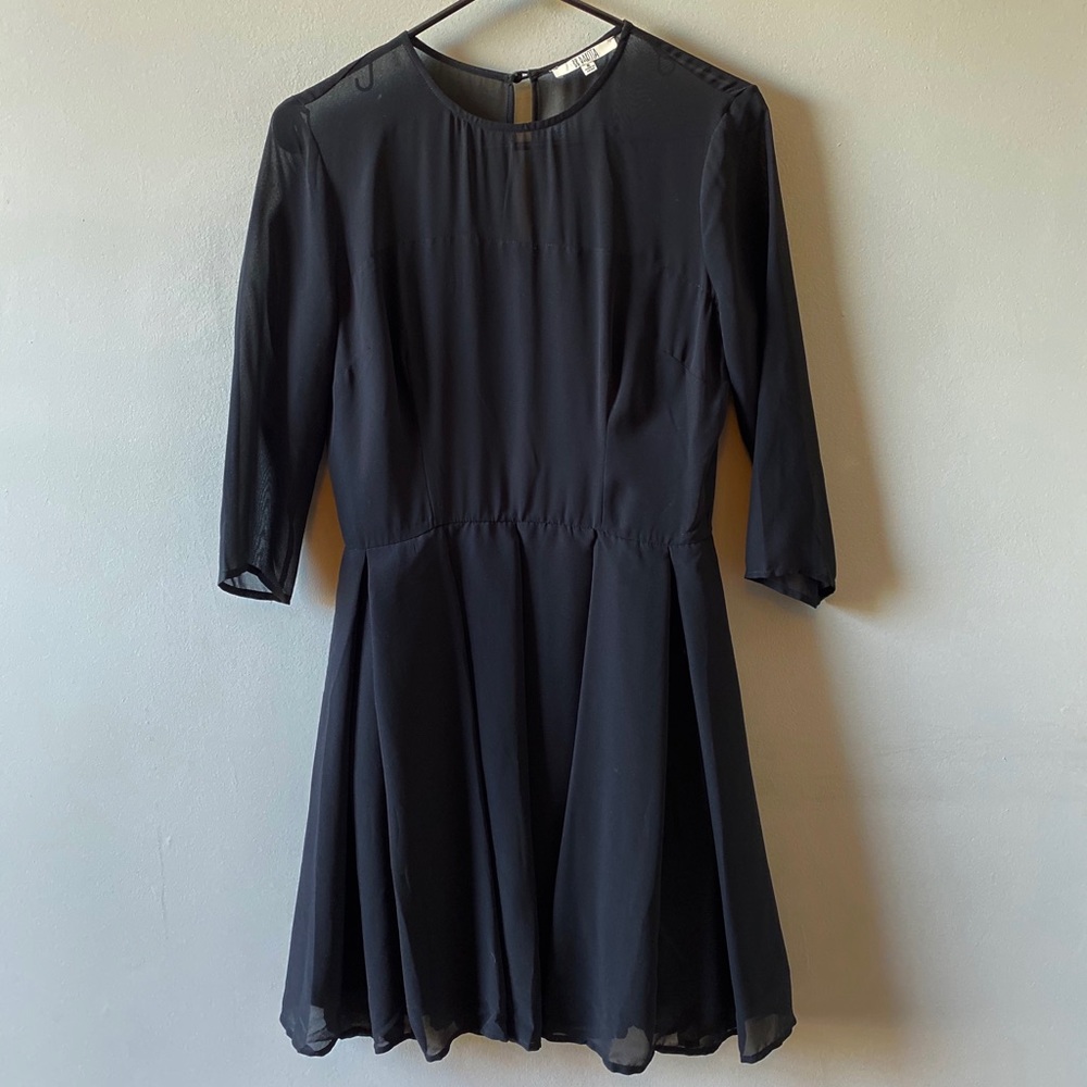 BB Dakota Mesh Fit-and-Flare Black Dress